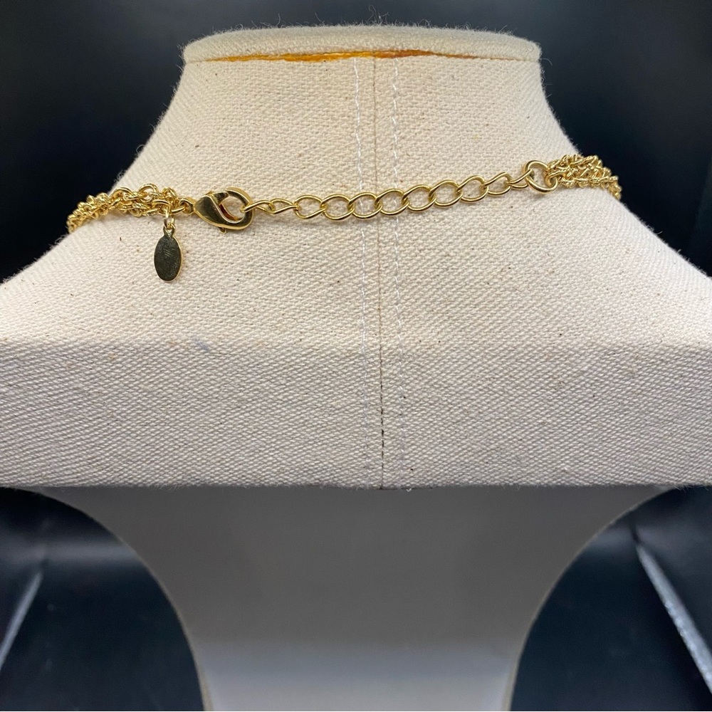 KJL Kenneth Jay Lane Gold and Blue Beaded Necklace - Picture 6 of 8